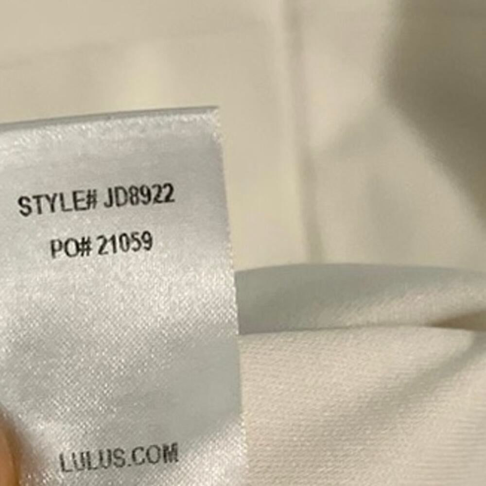 Lulus Dream Girl White Ruffled Bodycon Dress M Party Cocktail Sleeveless Flirty - Picture 9 of 10